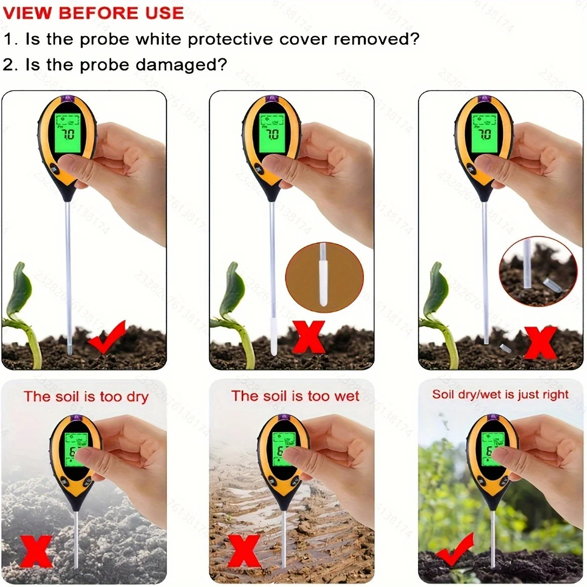 4 In 1 Ph Soil Tester for Moisture pH Temperature Light Professional Soil Testing Kits for Gardeners Farmers Lawn Houseplant Peaceful Pleasures Health and Wellness
