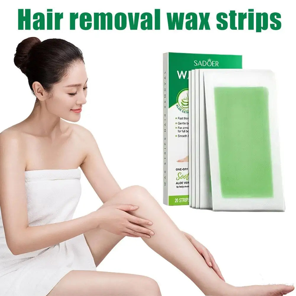 Eelhoe 20-Pack Cold Wax Strips – Leg, Face & Body Hair Removal