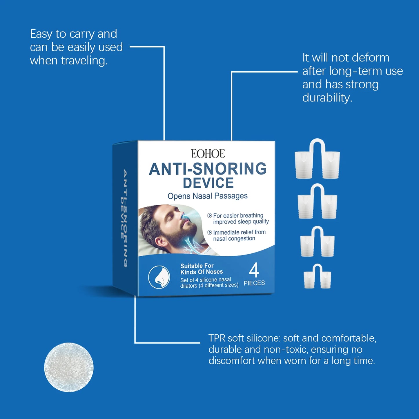 Nasal Dilator Anti-Snoring Sleep Aid | 4 Sizes Silicone
