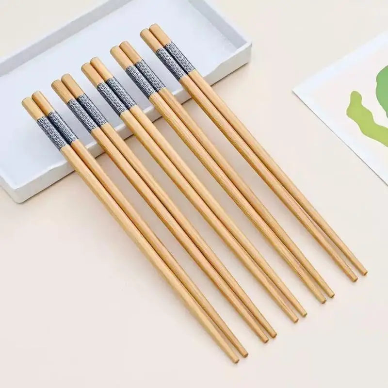 Premium Bamboo Chopsticks 10 Pairs | Non-Slip, Eco-Friendly