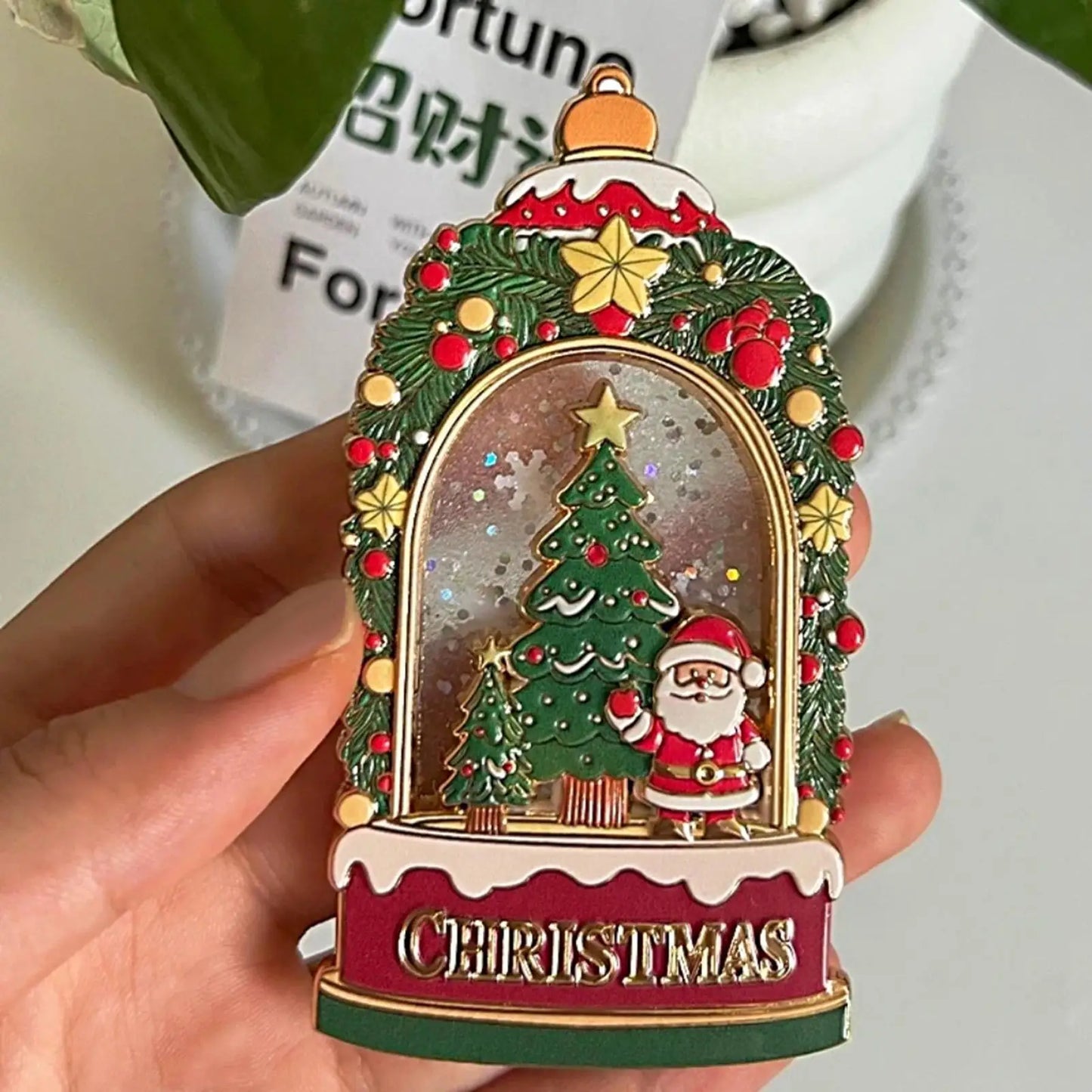 Christmas Quicksand Fridge Magnets – Festive Metal Decal Ornament Fridge Magnet Ornament Peaceful Pleasures Health and Wellness