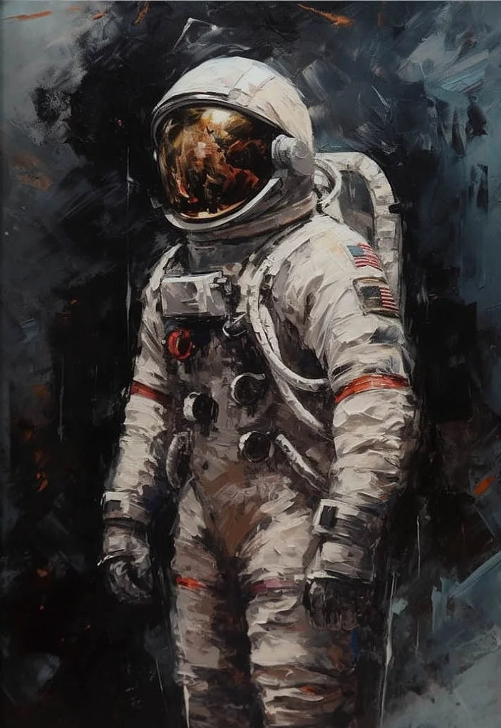 Astronaut Canvas Wall Art | Modern Sci-Fi Space Poster Print Canvas Wall Art Peaceful Pleasures Health and Wellness 1 40x60cm Unframed