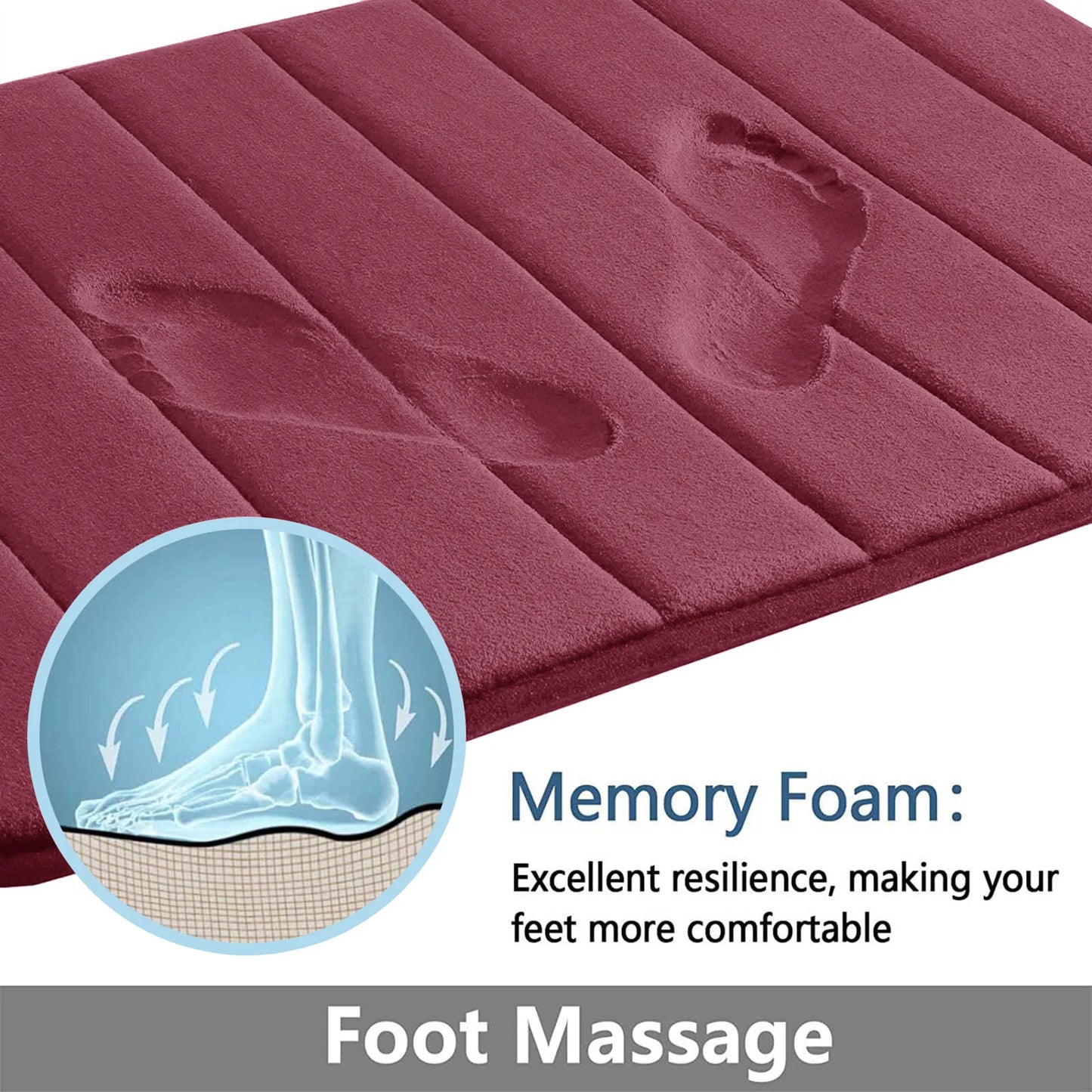 Memory Foam Bath Mat – Non-Slip Super Absorbent Bathroom Rug