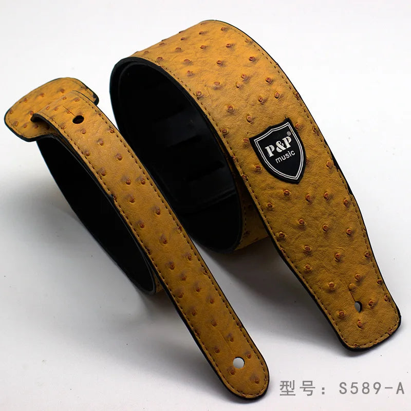 P&p Like 2023 PU Leather Guitar Strap Snake Pattern Bass Instrument