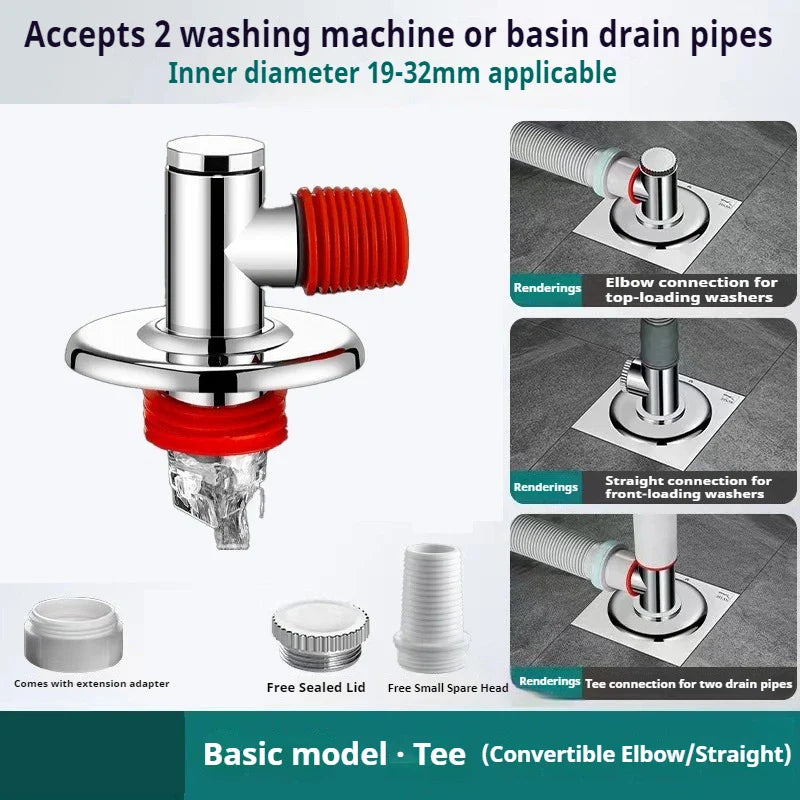 3-Way Washing Machine Floor Drain Check Valve – Anti-Backflow