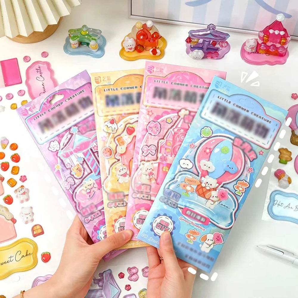 Cartoon Luminous Stickers 3D Relief Layered Music Cute Student