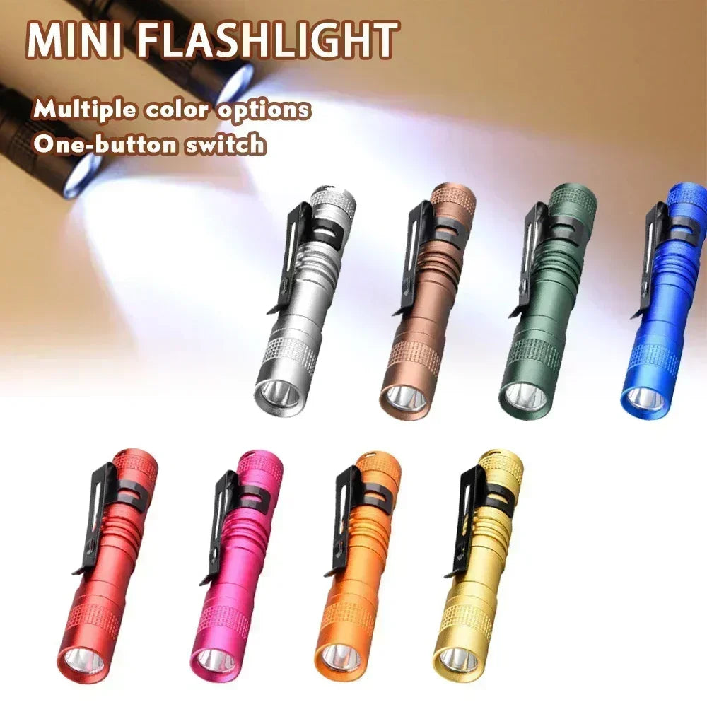 Mini LED Pen Flashlight 300LM | Pocket Torch with Clip, AAA
