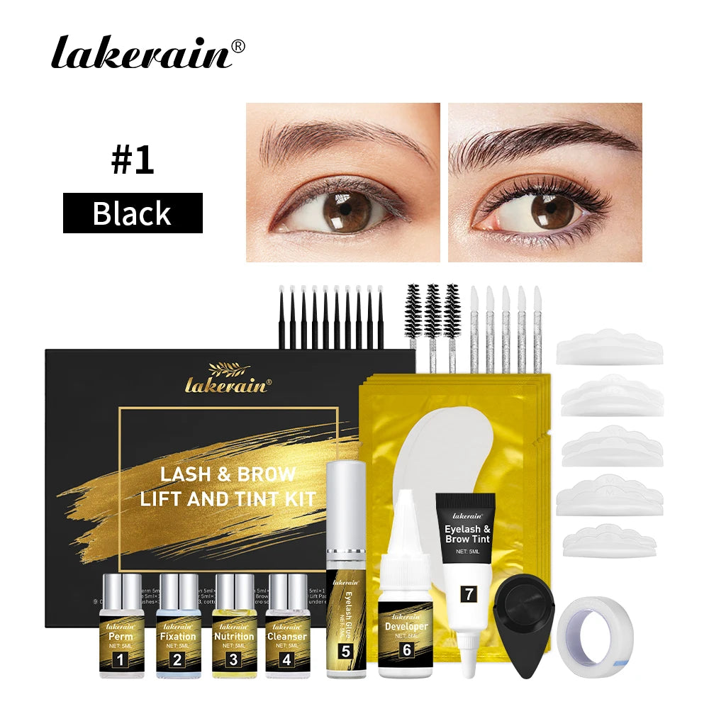 Pro Lash And Brow Tinting Kit For Lash Brow Lift Perm Fixation Setting Curled Lashes Long-lasting Set 4-6 Weeks Lash Curler Perm Peaceful Pleasures Health and Wellness set 1