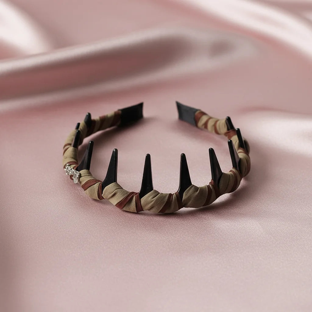 Women's French Style Anti-Slip Headband High-Crown Design Elegant Hair Accessory Peaceful Pleasures Health and Wellness