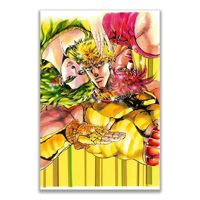 JoJo's Bizarre Adventure Retro Canvas Wall Art Anime Poster Canvas Wall Art Peaceful Pleasures Health and Wellness 7 30x40cm Unframed