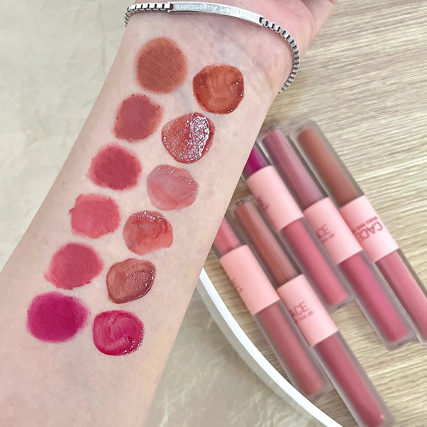 CACE Double Head Lip Gloss & Matte Lipstick | Waterproof Glaze