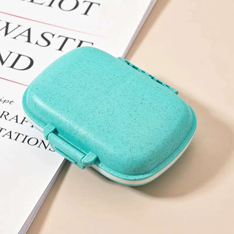 8 Grids Mini Portable Pill Box Travel Medicine Holder Foldable Tablet Storage Drug Case Container Dispenser Organizer Tools Peaceful Pleasures Health and Wellness