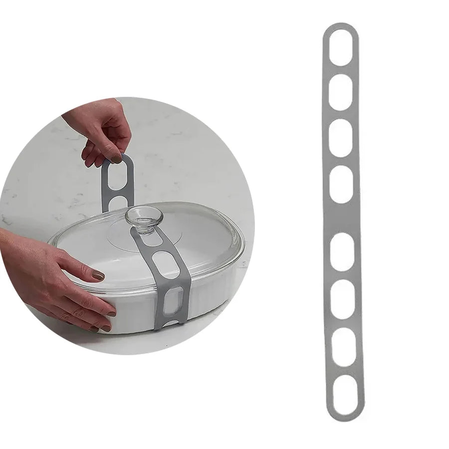 54cm Reusable Lid Strap Silicone Elastic Band Universal Pot Lid Holder for Lunch Box Strap Elastic Band Outdoor Tableware Tool Peaceful Pleasures Health and Wellness Light Grey