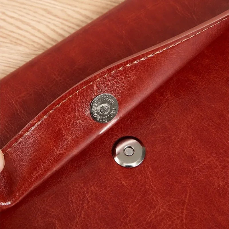 A4 PU Leather File Folder Briefcase | Document Organizer Bag Document Briefcase Bag Peaceful Pleasures Health and Wellness