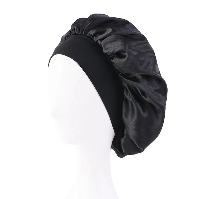 Women's Satin Sleep Bonnet | Wide Brim, Elastic Band Hair Care