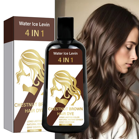 4-in-1 Chestnut Brown Hair Dye Shampoo | Gray Coverage & Ginseng Hair Dye Shampoo Peaceful Pleasures Health and Wellness