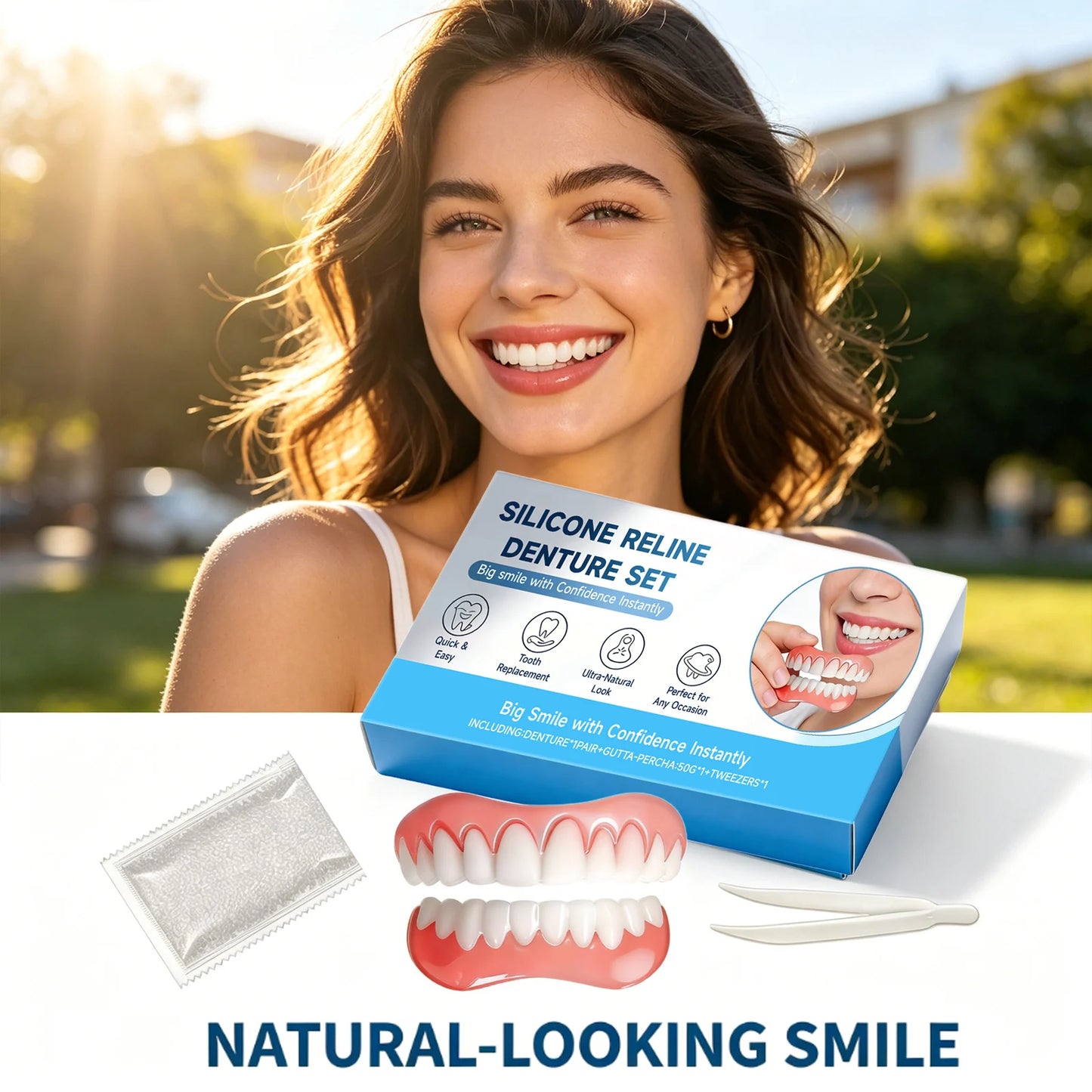 Silicone Reline Denture Set – Veneer Teeth Kit, Lightweight Fit Denture Reline Kit Peaceful Pleasures Health and Wellness