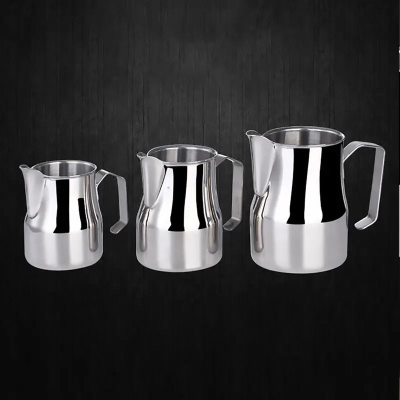 Stainless Steel Milk Frothing Pitcher Professional Milk Pitcher Jug Espresso Coffee Barista Craft Cappuccino Frother Cream Cup Peaceful Pleasures Health and Wellness