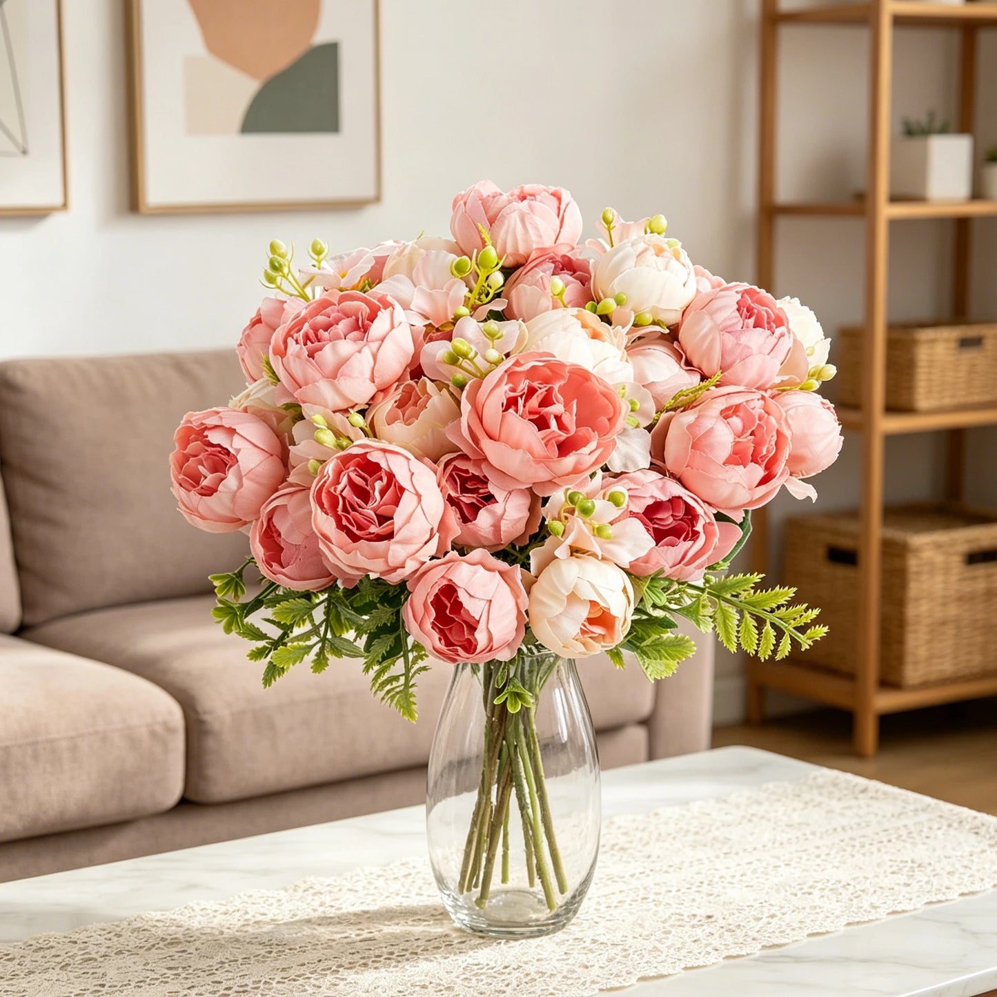 Artificial Silk Peony Rose Bouquet – Wedding & Home Decor