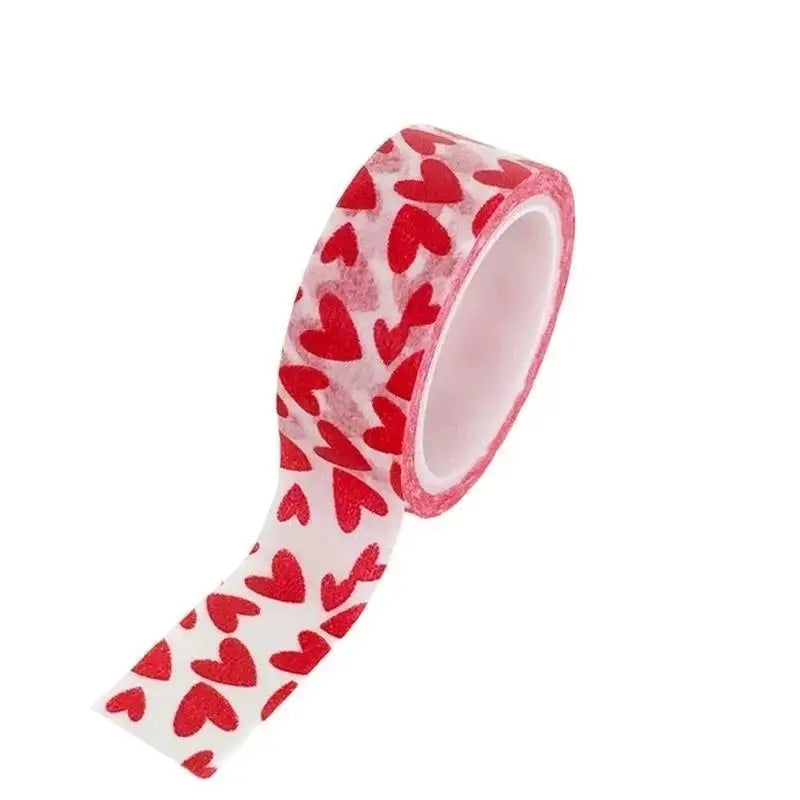 1 Roll DIY Decorative Paper Craft Tape Red Love Heart Pattern