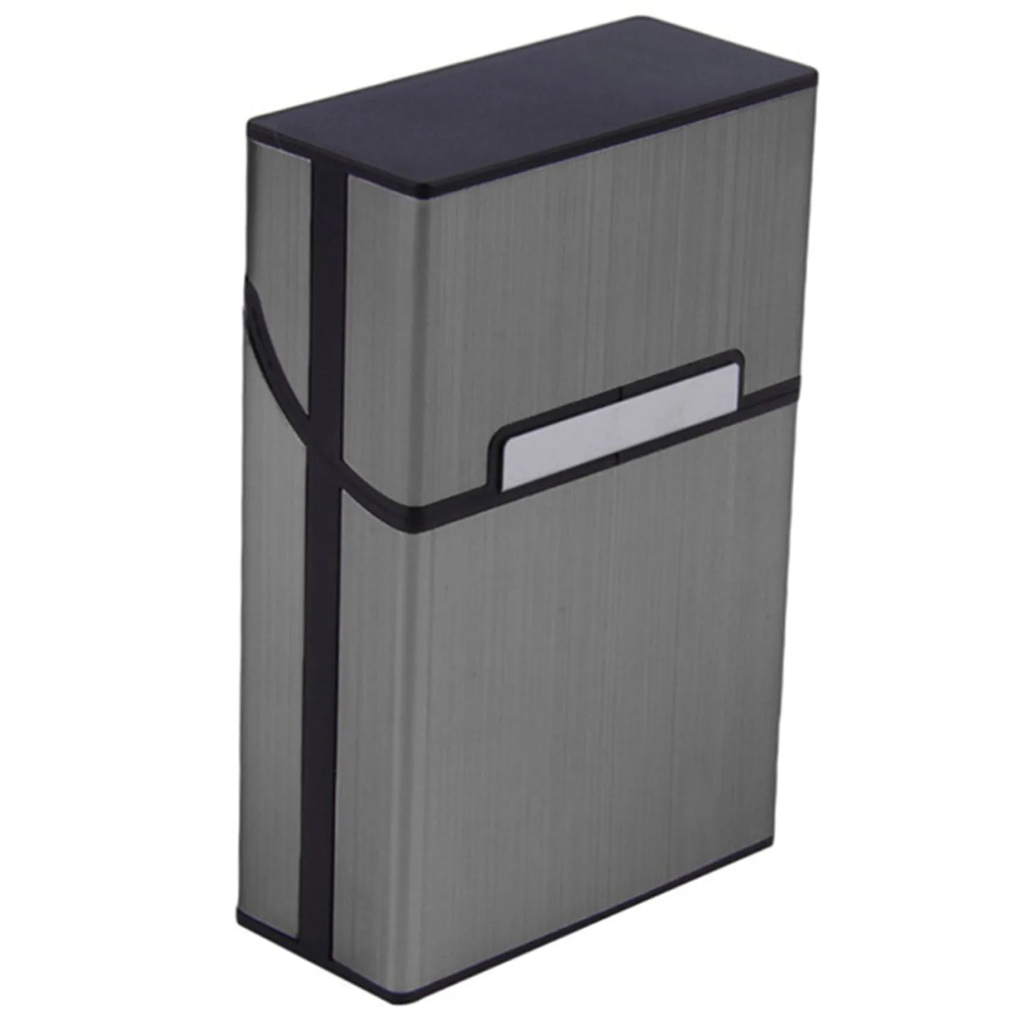 Portable Slim Aluminum Cigarette Case Regular King Size Plastic Cigar Tobacco Holder Box Storage Container Smoking Accessories Peaceful Pleasures Health and Wellness Grey
