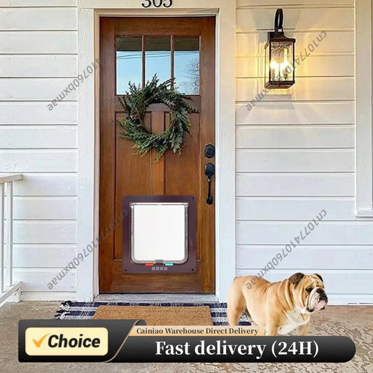 Dog Cat Kitten Flap Puppy Kitten Safety In&out Pet Door with 4 Way Security Lock Door Pet Doors and Sliding Door Safety Pet Door Peaceful Pleasures Health and Wellness