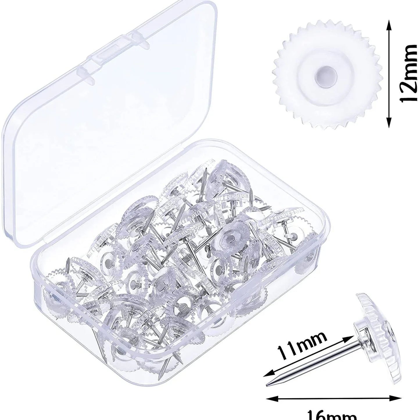 Bview Art Transparent Gear-shaped Plastic Push Pins Creative