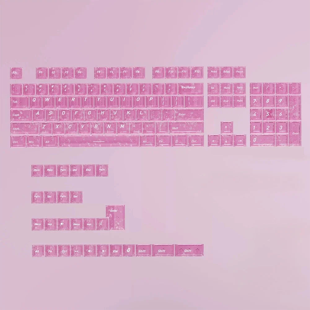 Carbon Fiber 132-Key Transparent Keycaps | RGB Mechanical Keyboard