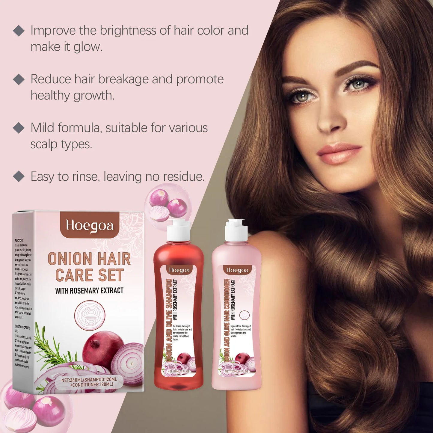 Onion & Rosemary Shampoo & Conditioner Set – Anti Hair Loss