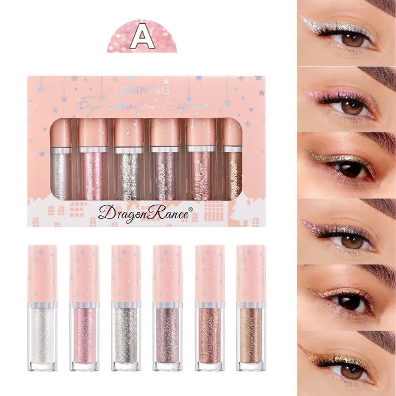 6-Piece Glitter Liquid Eyeshadow Set – Shimmer & Sequin Pens