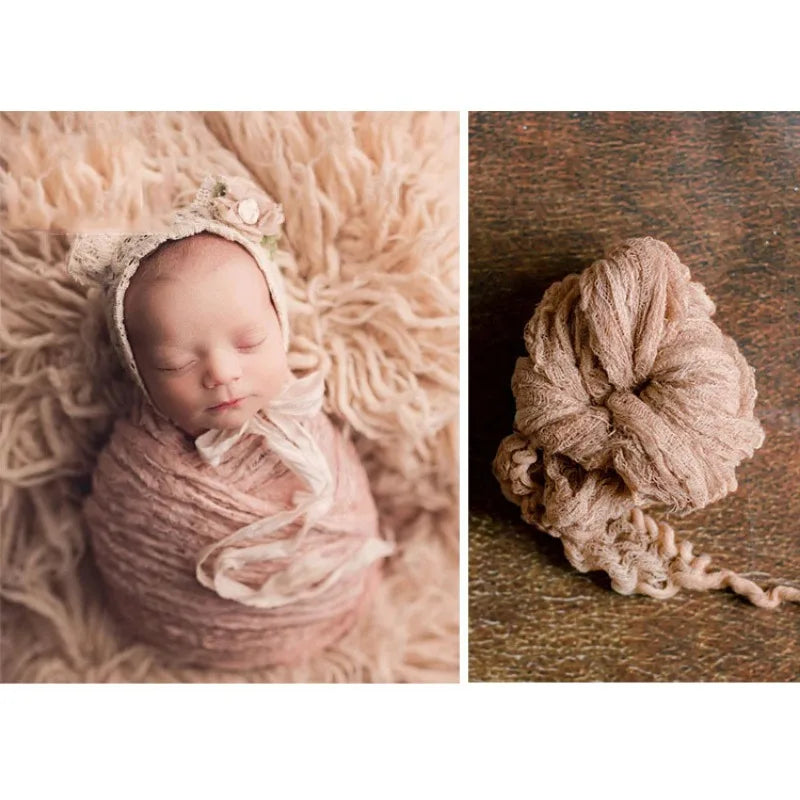 Stretch Cheesecloth Wrap - Textured Layer Blanket for Newborn Baby Photography Props, Professional Photo Shoot Swaddle Peaceful Pleasures Health and Wellness