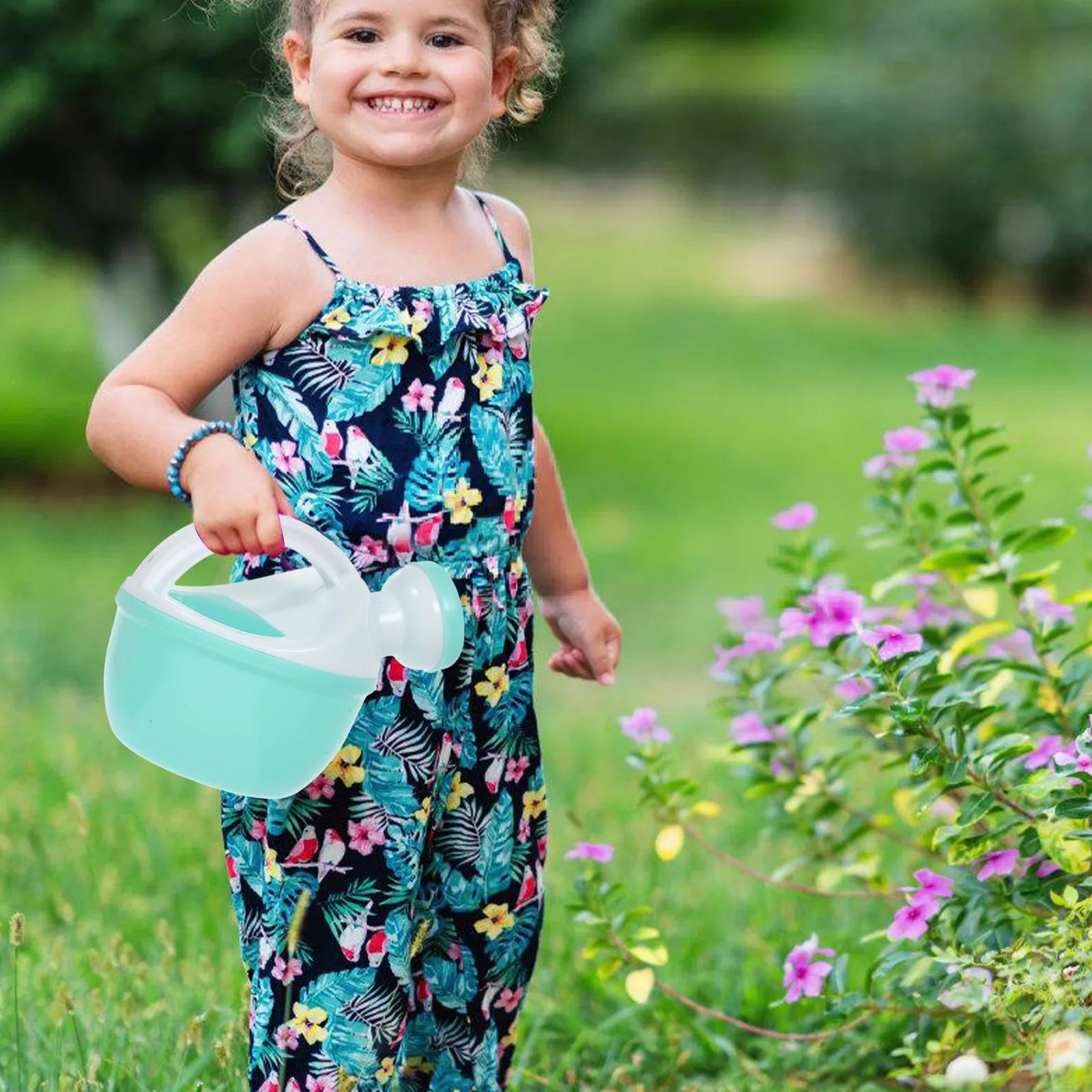 4Pcs Lovely Ergonomic Plastic Watering Can Set for Children Indoor Plants Bonsai Flower Potted Garden Supply Sprinkler Device Peaceful Pleasures Health and Wellness