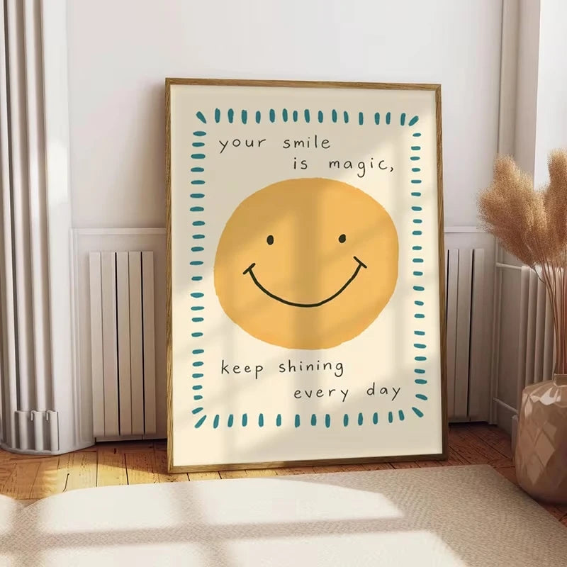 Cheerful Sun Uplifting Quote Canvas Wall Art Print | Home Decor