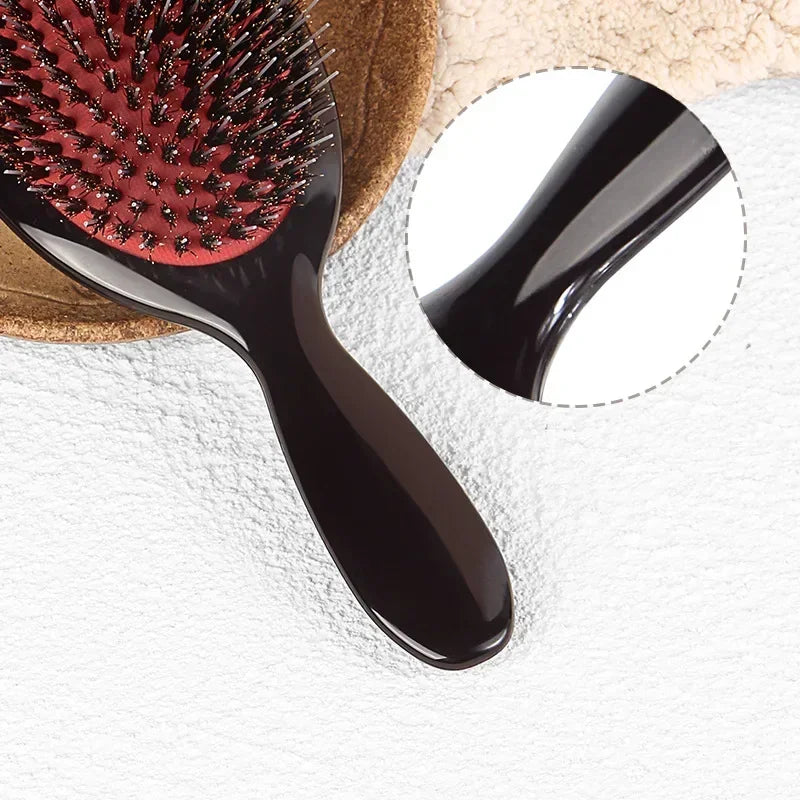 1PC Oval Boar Bristle & Nylon Hair Comb Mini Anti-static Hair Scalp Massage Comb Hairbrush Salon Hair Care Brush Styling Tool Peaceful Pleasures Health and Wellness