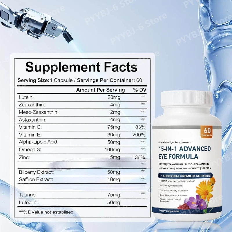 15-in-1 Eye Formula | 20mg Lutein, Zeaxanthin & Astaxanthin