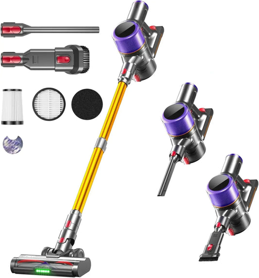 Powerful Cordless Vacuum Cleaner with 70 Min Runtime, Touchscreen & Anti-Tangle Brush for Home Floors and Pet Hair Peaceful Pleasures Health and Wellness United States