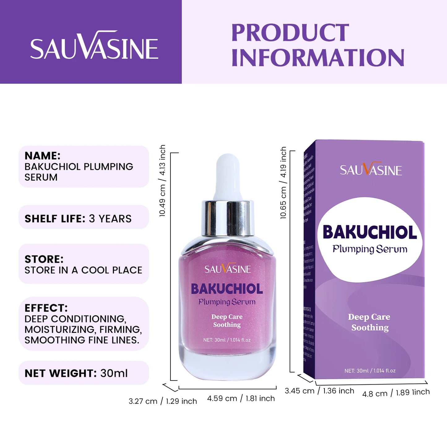 SAUVASINE Bakuchiol Plumping Serum – Firming Face Serum 30ml