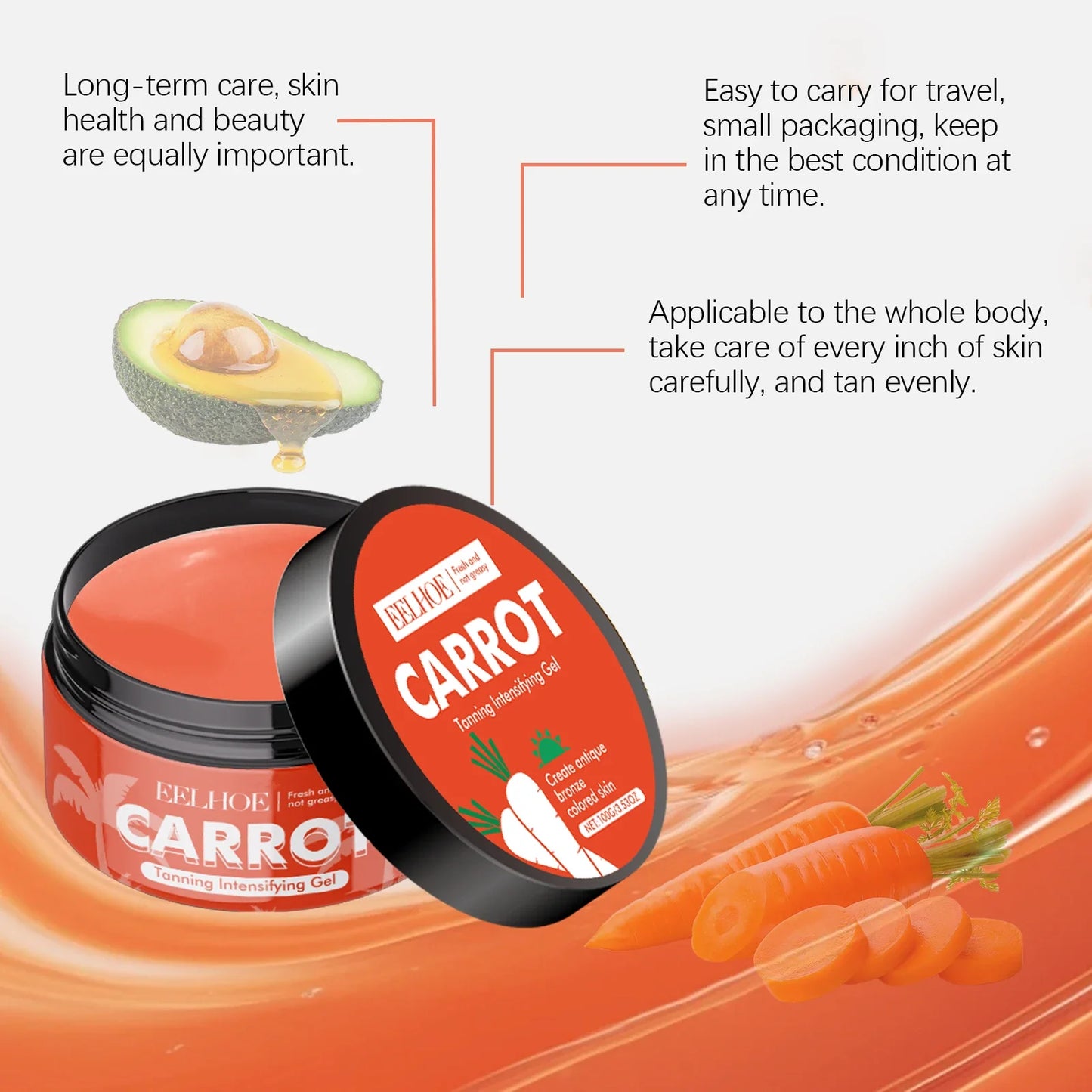 EELHOE Carrot Tanning Intensifying Gel – Self Tan & Bronze