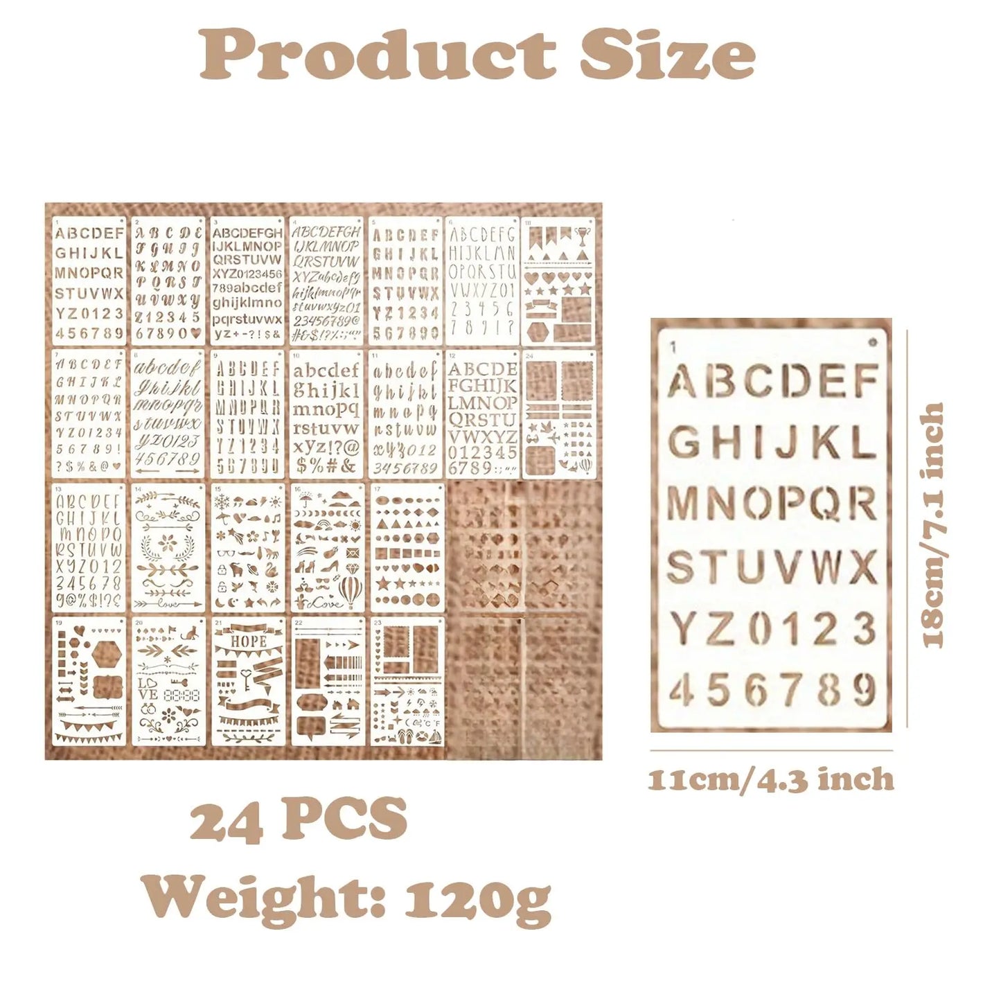 16/24Pcs Reusable Stencils Set, Abstract Texture Brick Pattern for Painting, Drawing, Card Making,Canvas, Furniture,Mixed Media Peaceful Pleasures Health and Wellness