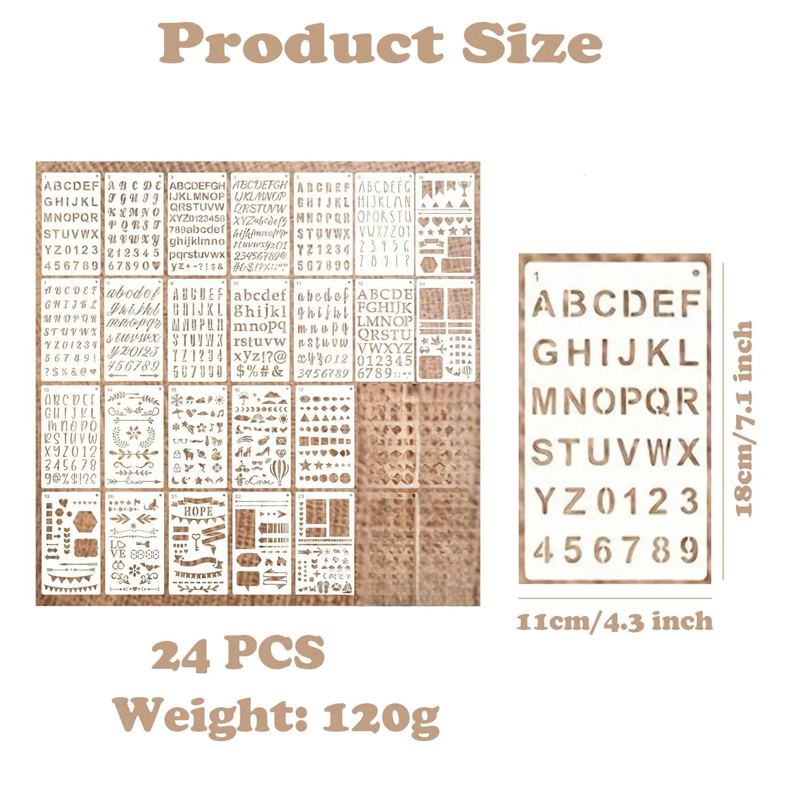 16/24Pcs Reusable Stencils Set, Abstract Texture Brick Pattern for Painting, Drawing, Card Making,Canvas, Furniture,Mixed Media Peaceful Pleasures Health and Wellness