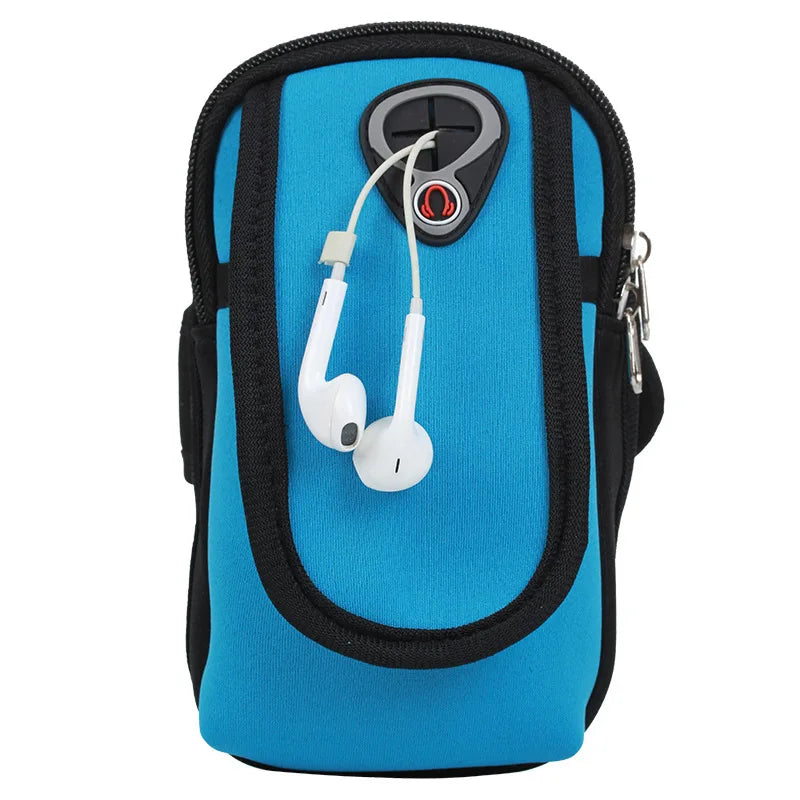 Sports Bag For Mobile Phone Armband For Jogging Iphone 15 Pro Max Case Sleeve Bags Running Accessories Comfortable Waterproof Peaceful Pleasures Health and Wellness Light blue(6 inch)