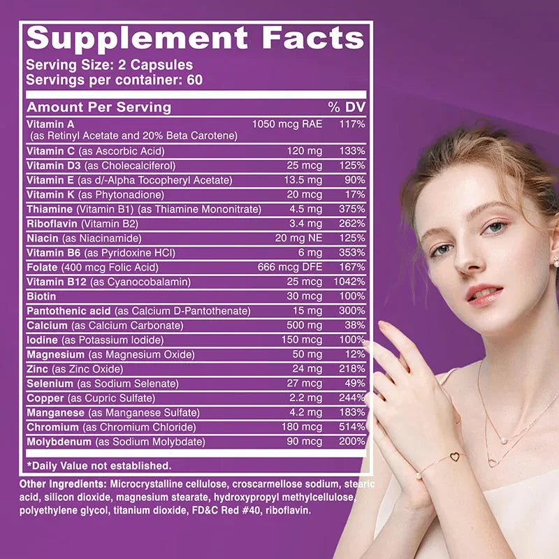 Women's 50+ Complete Multivitamin – Bone, Brain & Skin Health Women's Multivitamin Peaceful Pleasures Health and Wellness
