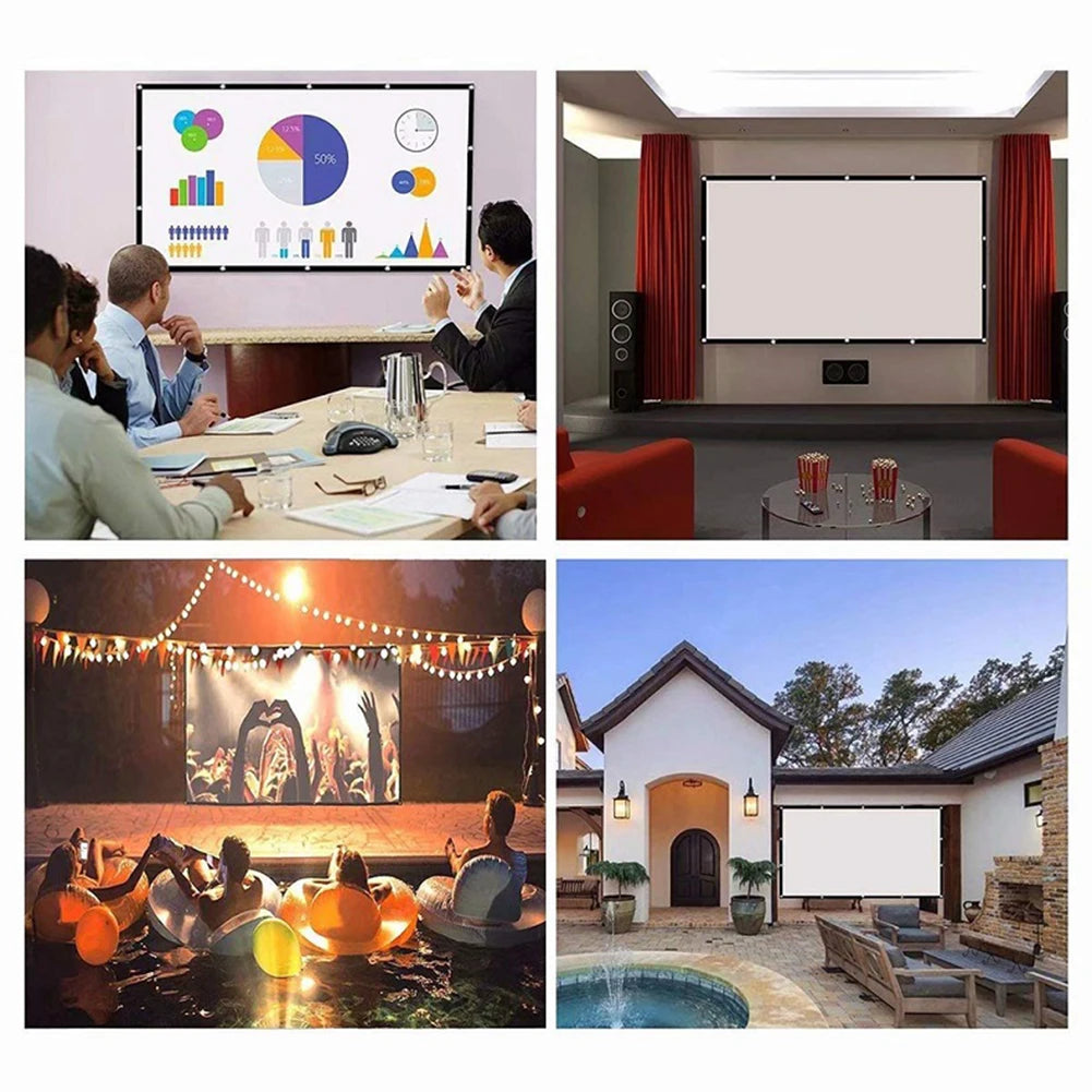Portable Projector Screen 16:9 HD – 60 to 150 Inch for Home, Office & Outdoor Peaceful Pleasures Health and Wellness