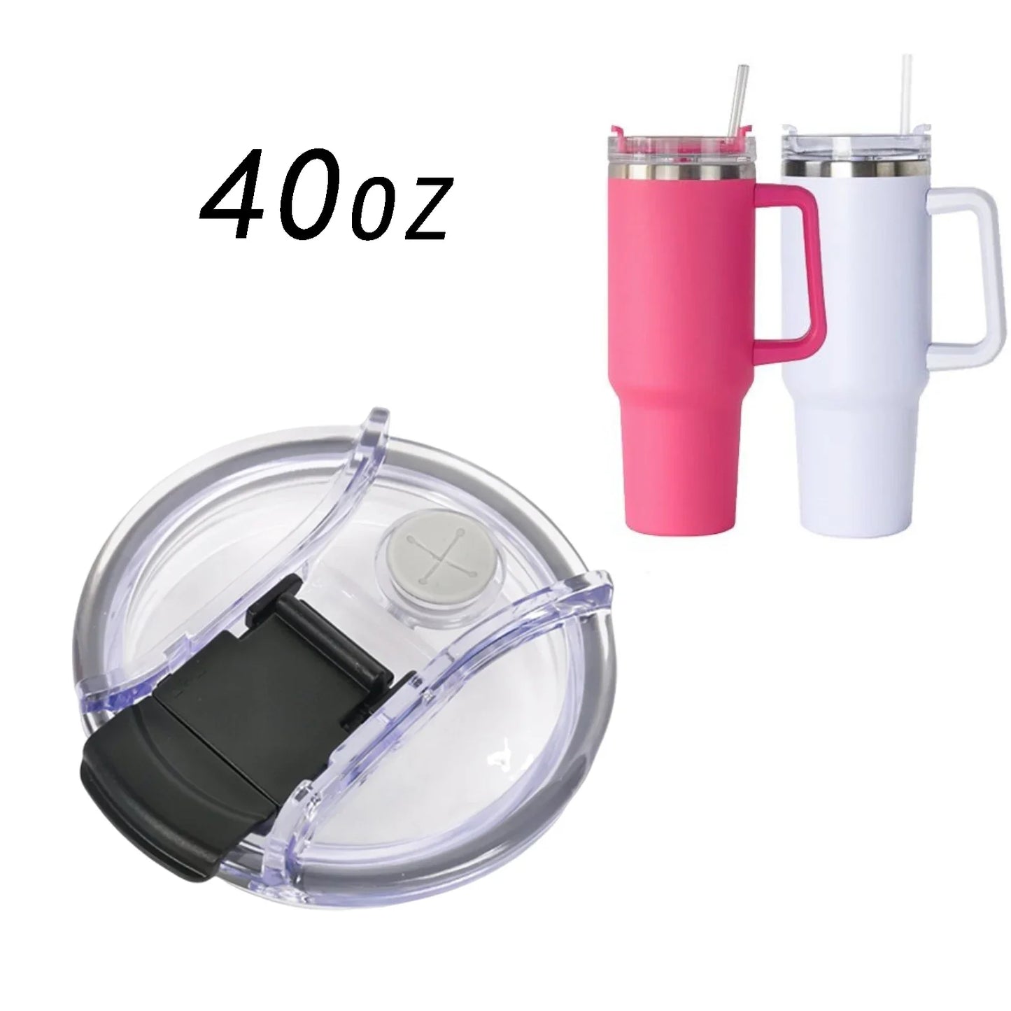 40oz Leakproof Flip Lid with Straw Hole & Snap Lock – BPA-Free
