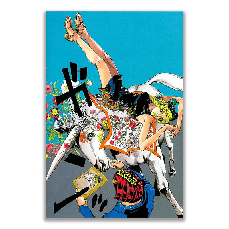 JoJo's Bizarre Adventure Retro Canvas Wall Art Anime Poster Canvas Wall Art Peaceful Pleasures Health and Wellness