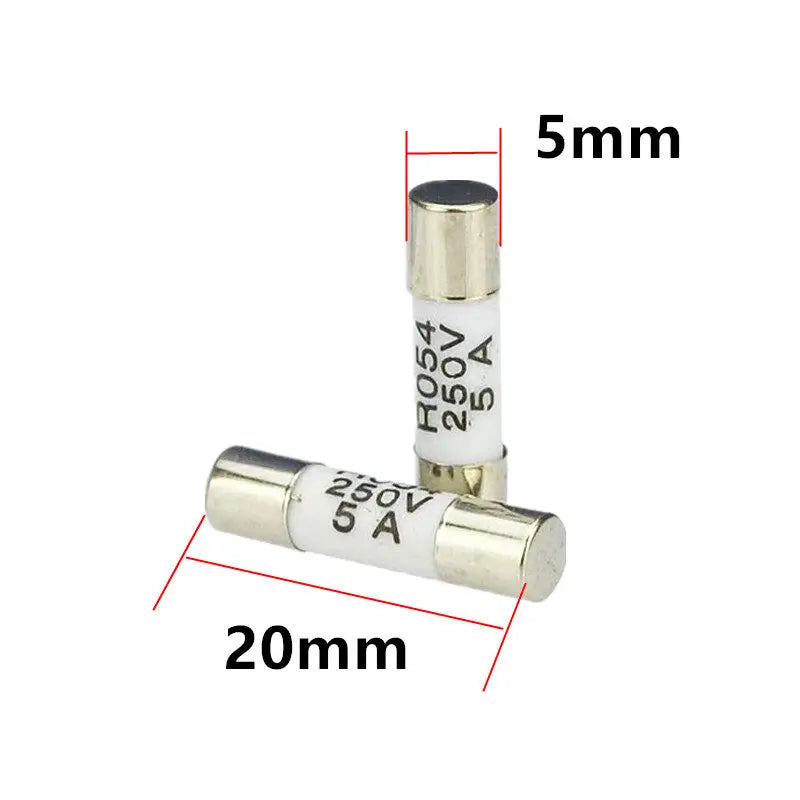 100PCS Ceramics Fuses Kit Slow Blow 5x20mm 1A 2A 3A 4A 5A 6A 8A 10A 15A 20A 250V 5*20 Protective Insurance Tube Set Peaceful Pleasures Health and Wellness