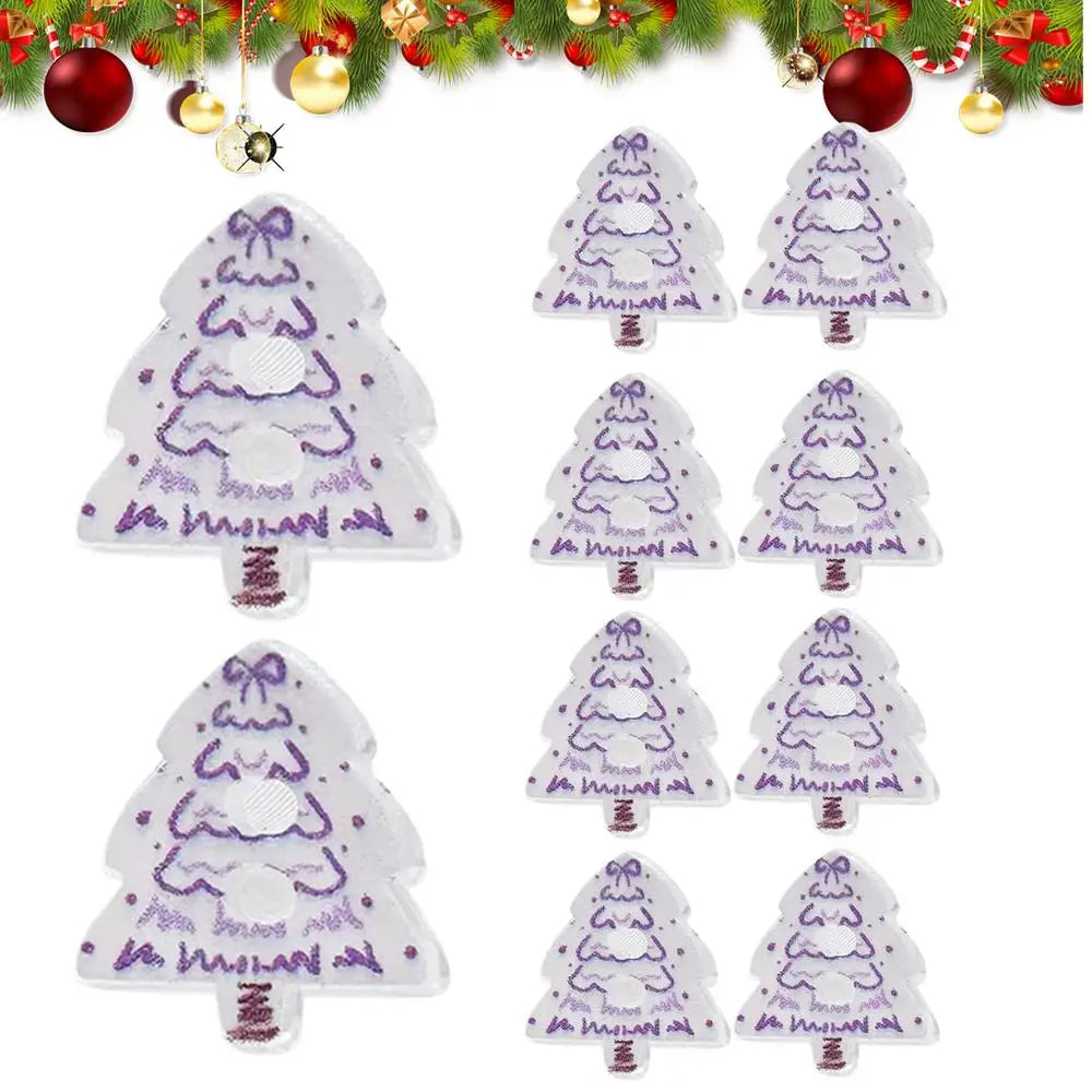 Christmas Buttons For Crafts 10-Piece Tree-Shaped Decoration Pin Ornament 2D Acrylic Christmas Craft Supplies For Holiday Peaceful Pleasures Health and Wellness China Mainland 04