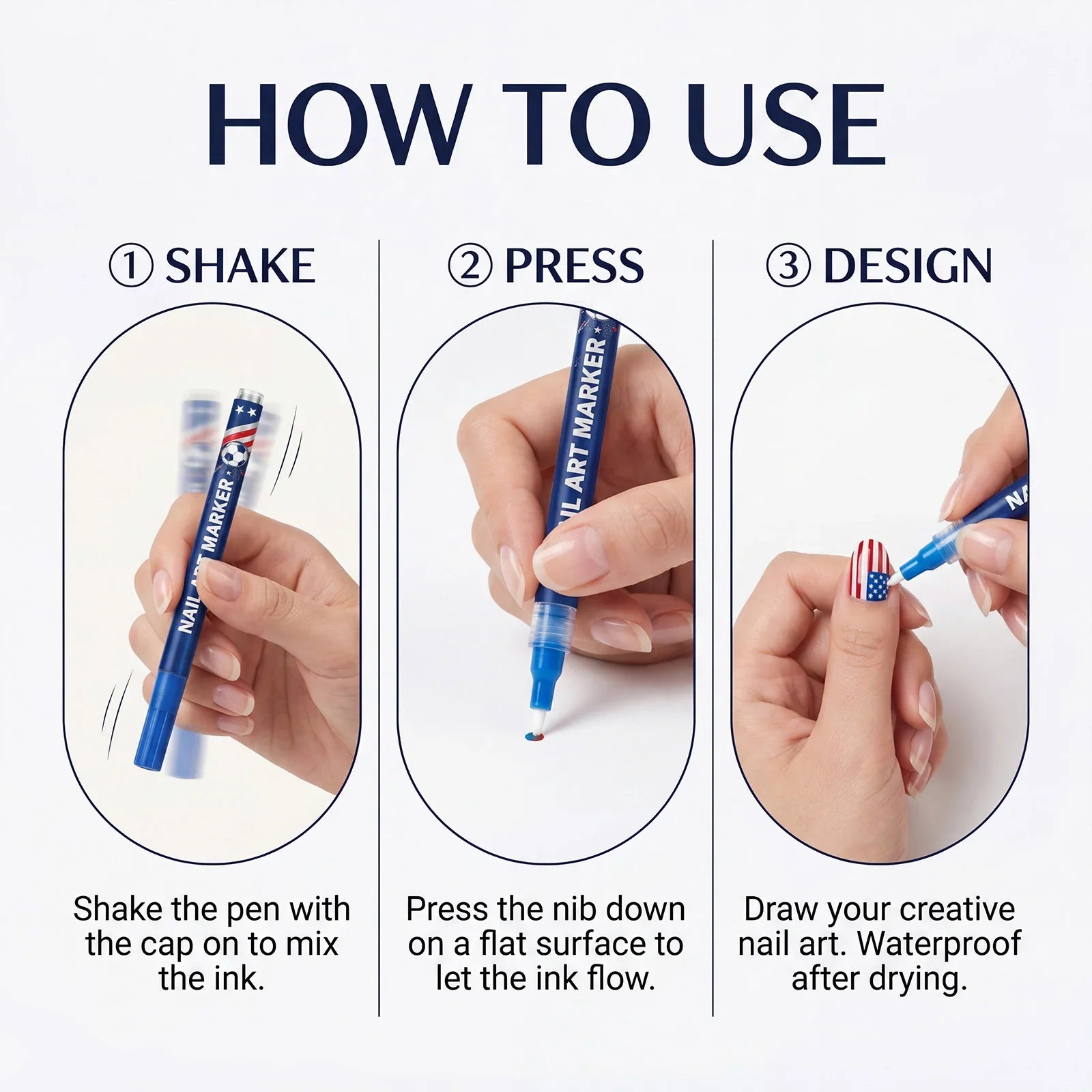 12-Piece Waterproof Nail Art Pens – Fine Tip DIY Design Markers Nail Art Pens Oasis Select