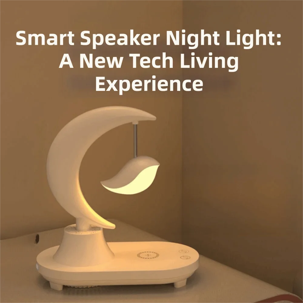 Bluetooth LED Night Light Speaker – Dimmable, Wireless Charging