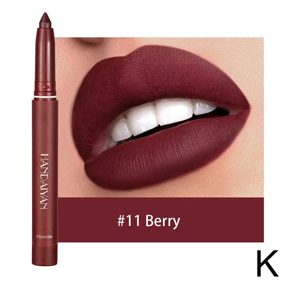Waterproof Matte Lip Liner Crayon with Built-In Sharpener – Long-Lasting Velvet Lip Pencil (12 Shades) Peaceful Pleasures Health and Wellness 11
